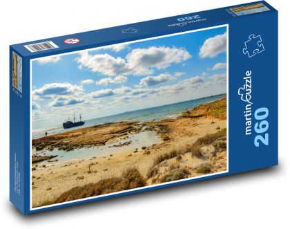 Seaside with boat - Puzzle 260 pieces, size 41x28.7 cm 