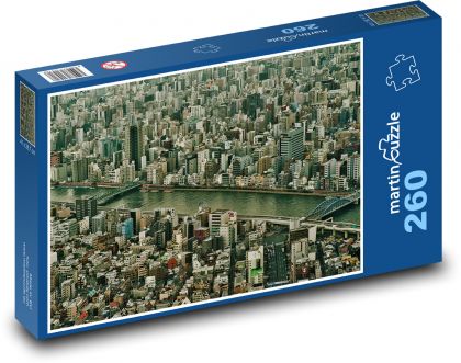 Miasto, wieżowce - Puzzle 260 elementów, rozmiar 41x28,7 cm