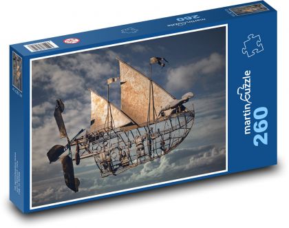 Vzducholoď - fantázia - Puzzle 260 dielikov, rozmer 41x28,7 cm
