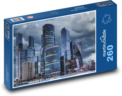 Miasto, wieżowce - Puzzle 260 elementów, rozmiar 41x28,7 cm
