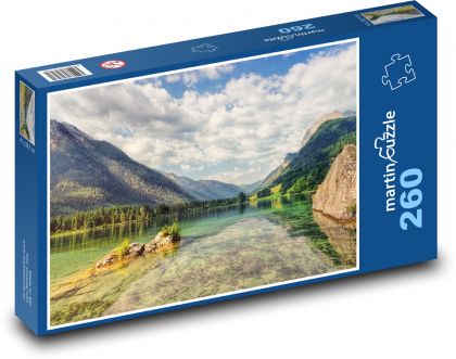 Górski krajobraz z jeziorem, Hinterse - Bawaria - Puzzle 260 elementów, rozmiar 41x28,7 cm