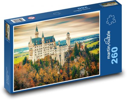 Německo - zámek Neuschwanstein - Puzzle 260 dílků, rozměr 41x28,7 cm
