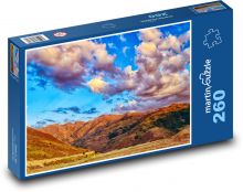 Zachód słońca nad wzgórzami Puzzle 260 elementów - 41x28,7 cm