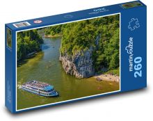 Rakousko - loď na Dunaji Puzzle 260 dílků - 41 x 28,7 cm
