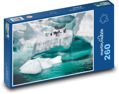 Tučňáci, led, sníh - Puzzle 260 dílků, rozměr 41x28,7 cm