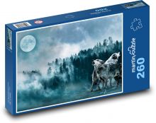 Wolves barking at the moon Puzzle 260 pieces - 41 x 28.7 cm 