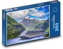 Norsko - Fjordy, loď Puzzle 260 dílků - 41 x 28,7 cm
