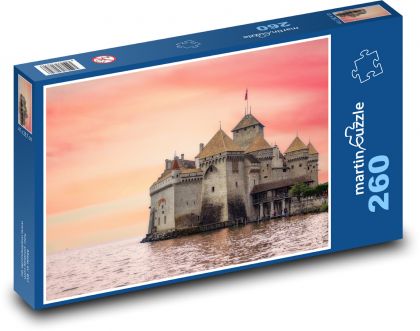 Lakefront castle - Switzerland - Puzzle 260 pieces, size 41x28.7 cm 
