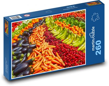 Ovocie - zelenina - Puzzle 260 dielikov, rozmer 41x28,7 cm