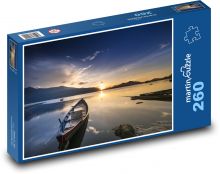 Západ slunce, člun Puzzle 260 dílků - 41 x 28,7 cm