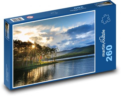 Jazero, západ slnka - Puzzle 260 dielikov, rozmer 41x28,7 cm