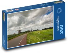Holandsko - větrné mlýny Puzzle 260 dílků - 41 x 28,7 cm