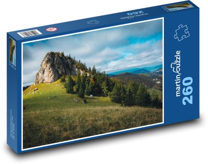 Panorama górska i lasy - Puzzle 260 elementów, rozmiar 41x28,7 cm