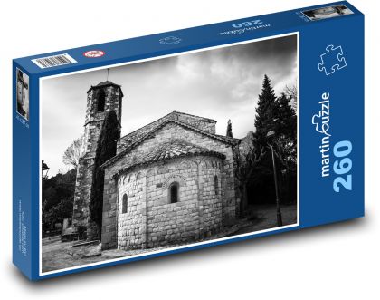 románsky kostol - Puzzle 260 dielikov, rozmer 41x28,7 cm