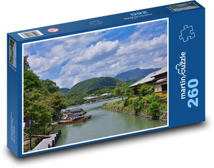 Japanese river with boats - Puzzle 260 pieces, size 41x28.7 cm 
