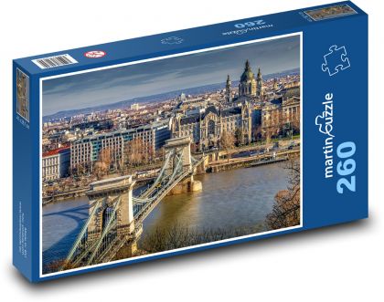 Most cez rieku - Budapešť - Puzzle 260 dielikov, rozmer 41x28,7 cm