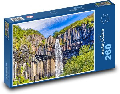 Wodospad spadający ze skały - Puzzle 260 elementów, rozmiar 41x28,7 cm
