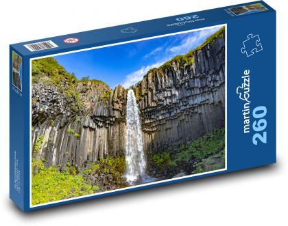 vodopád, Island - Puzzle 260 dílků, rozměr 41x28,7 cm