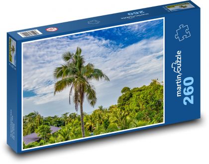 Tropikalny pejzaż palmowy - Puzzle 260 elementów, rozmiar 41x28,7 cm