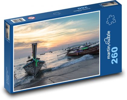 Lode pri západe slnka - Puzzle 260 dielikov, rozmer 41x28,7 cm