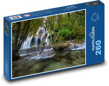 Cascading waterfall in the forest - Puzzle 260 pieces, size 41x28.7 cm 