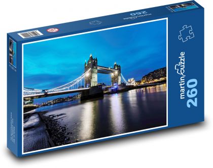 Tower Bridge v noci - Velká Británie - puzzle 260 dílků