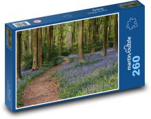 Fialové kvety v lese Puzzle 260 dielikov - 41 x 28,7 cm