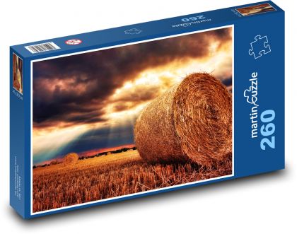 Straw bales in the field - Puzzle 260 pieces, size 41x28.7 cm 