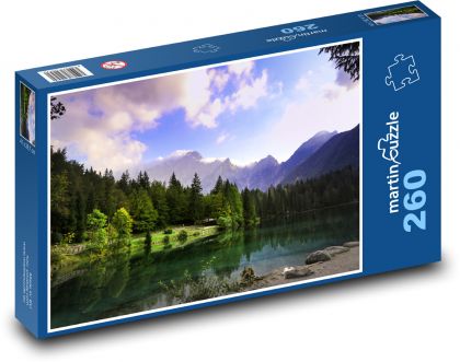 Jezero, hory - Puzzle 260 dílků, rozměr 41x28,7 cm
