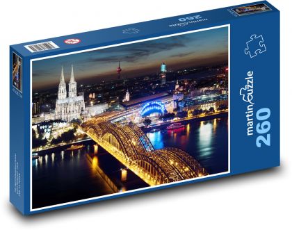 Kolonia nocą, Niemcy - Puzzle 260 elementów, rozmiar 41x28,7 cm