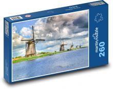 Holandsko - větrné mlýny Puzzle 260 dílků - 41 x 28,7 cm