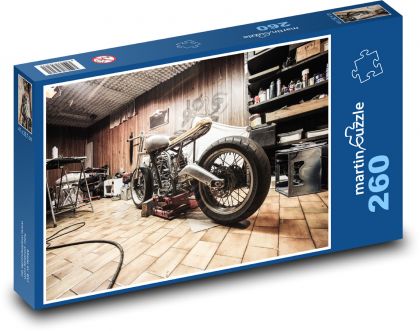 Garáž, dielňa, motorka - Puzzle 260 dielikov, rozmer 41x28,7 cm