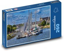 Plachetnice na nábreží Puzzle 260 dielikov - 41 x 28,7 cm