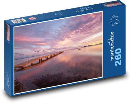 Mólo pri západe slnka - Puzzle 260 dielikov, rozmer 41x28,7 cm
