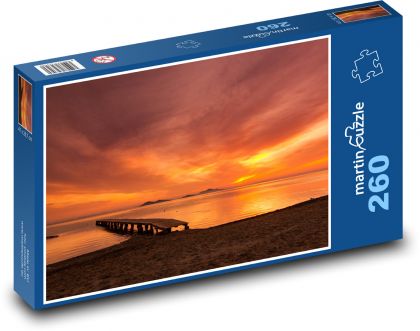 Ohnivý západ slunce nad mořem - puzzle 260 dílků