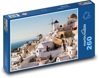 Śródziemnomorski spokój - Santorini - Puzzle 260 elementów, rozmiar 41x28,7 cm