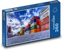 Kontejnerový přístav - Barevný svět logistiky Puzzle 260 dílků - 41 x 28,7 cm