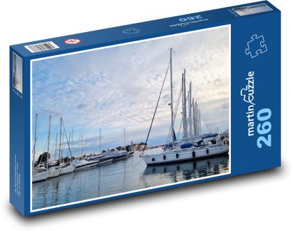 Porty żaglówek wczesnym wieczorem cisza - Puzzle 260 elementów, rozmiar 41x28,7 cm