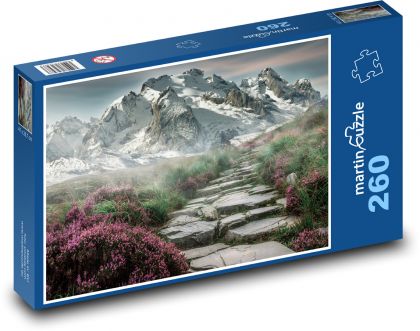 Hory, květiny - Puzzle 260 dílků, rozměr 41x28,7 cm