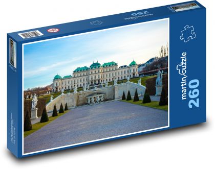 Historický hrad so záhradou Viedeň, Rakúsko - Puzzle 260 dielikov, rozmer 41x28,7 cm