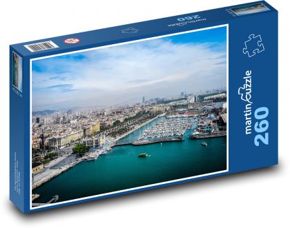 Španělsko, Barcelona - přístav - puzzle 260 dílků