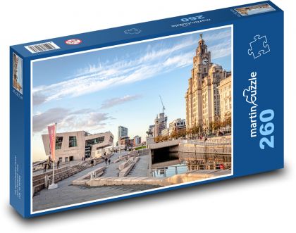 Mesto s hodinovou vežou, Liverpool - Puzzle 260 dielikov, rozmer 41x28,7 cm