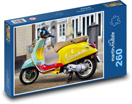 Skútr - Vespa - Puzzle 260 dílků, rozměr 41x28,7 cm