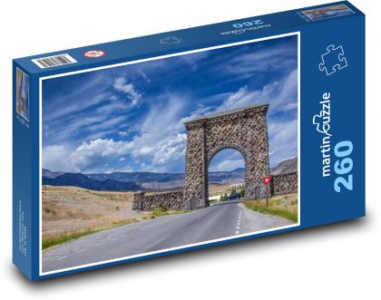 Gate, road, mountains - Puzzle 260 pieces, size 41x28.7 cm 