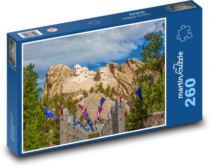 USA – Mount Rushmore, pomnik skalny - Puzzle 260 elementów, rozmiar 41x28,7 cm