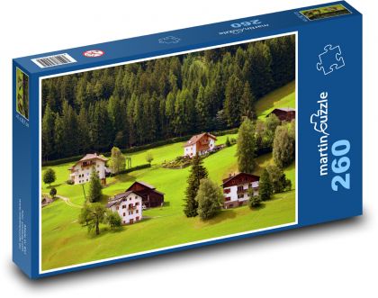 Budynki alpejskie - Puzzle 260 elementów, rozmiar 41x28,7 cm