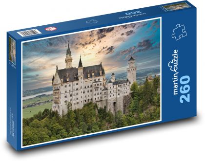 Německo - Neuschwanstein - Puzzle 260 dílků, rozměr 41x28,7 cm