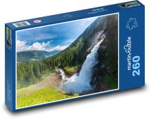 Vodopád, hory Puzzle 260 dílků - 41 x 28,7 cm