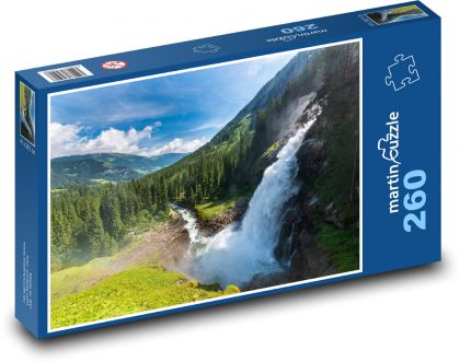 Waterfall, mountains - Puzzle 260 pieces, size 41x28.7 cm 