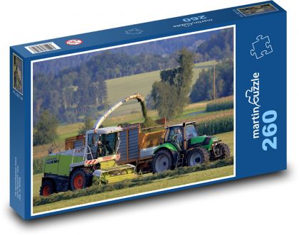 Tractor, harvester, harvest - Puzzle 260 pieces, size 41x28.7 cm 